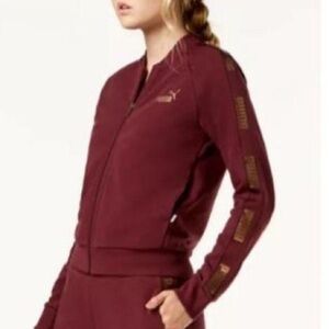 Puma long sleeve training sweat shirt jacket with logo print tape Sz-XL. K16